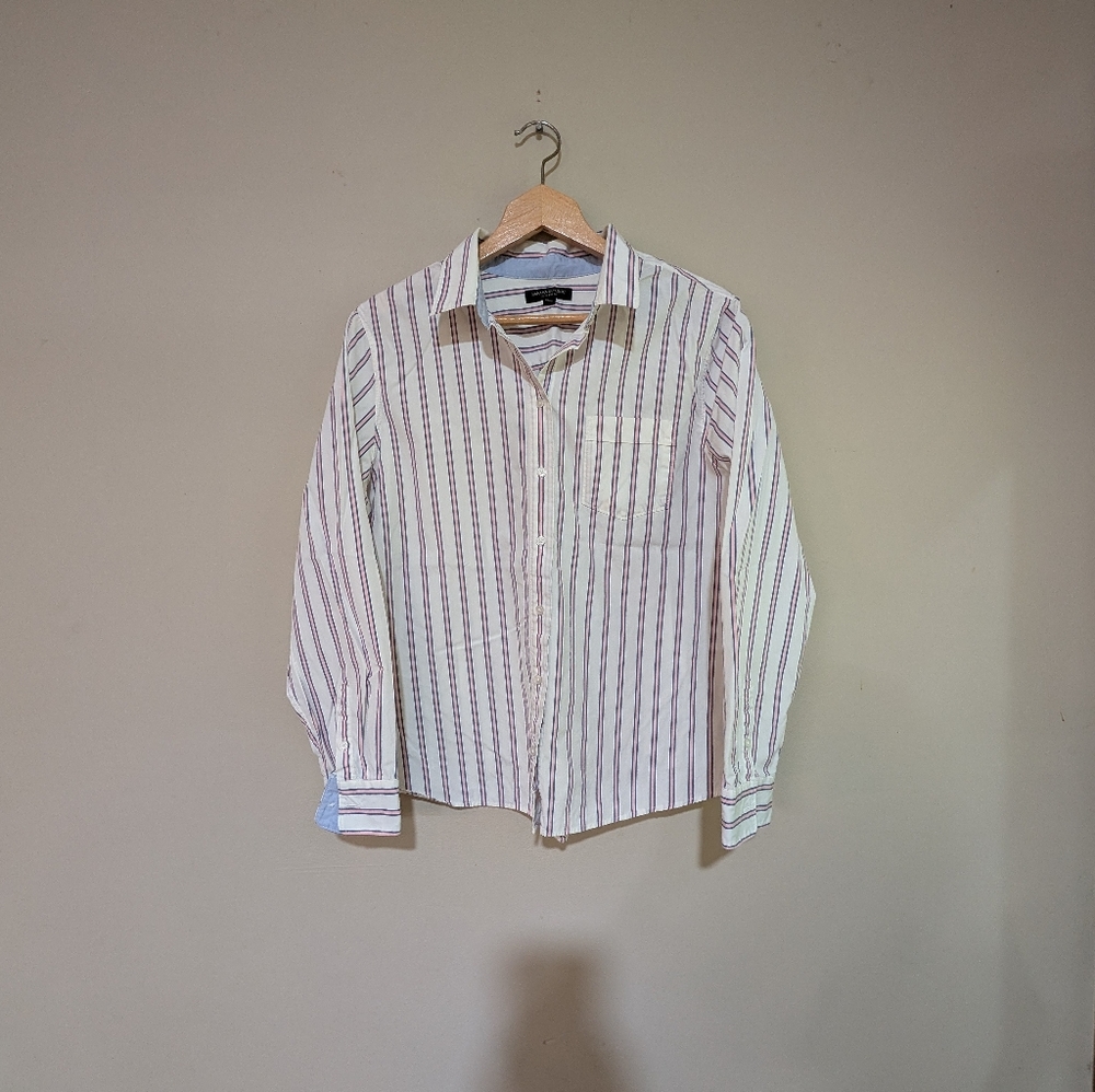 Banana Republic White Stripe Blouse